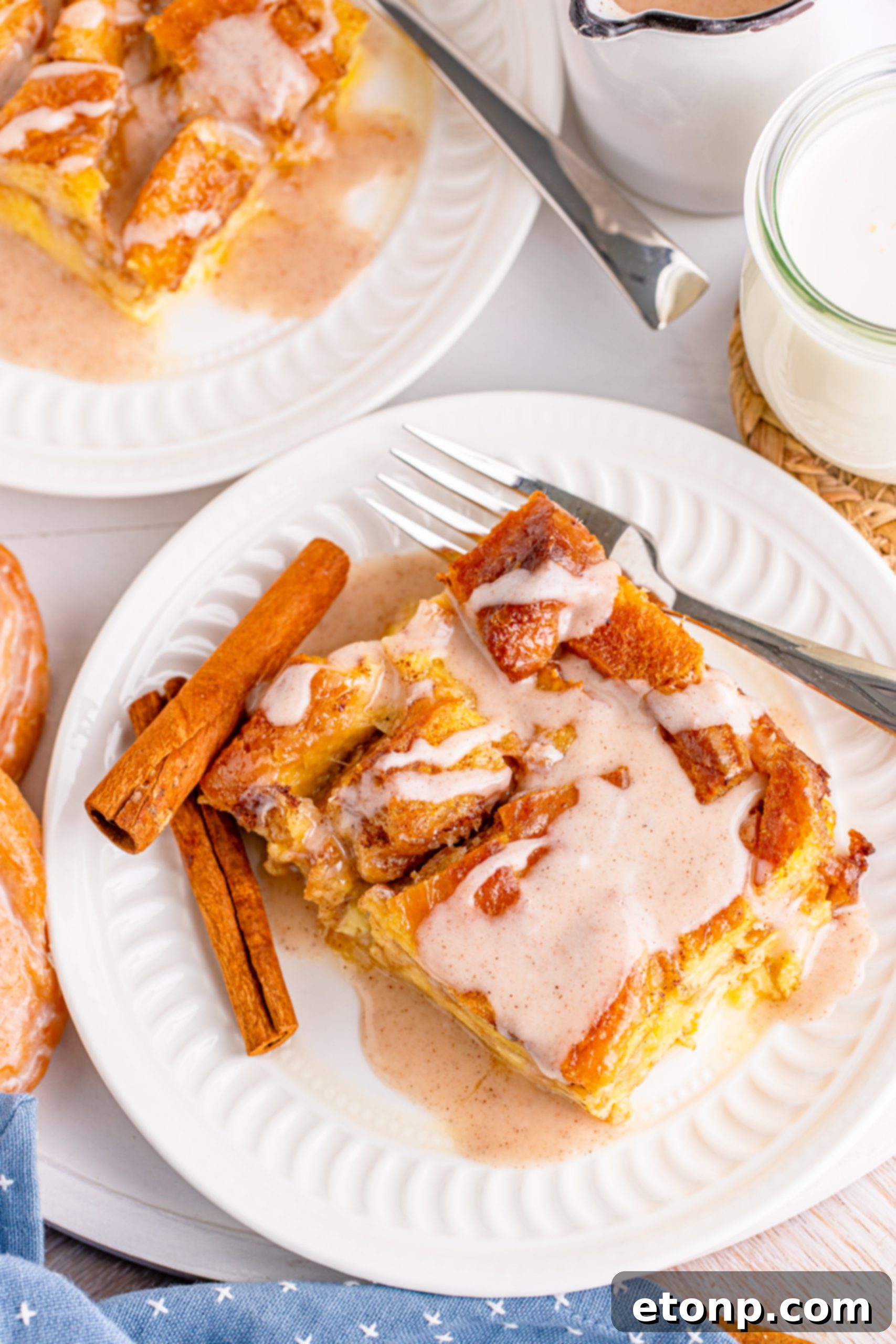 Different types of honey buns, ready to be diced for the recipe