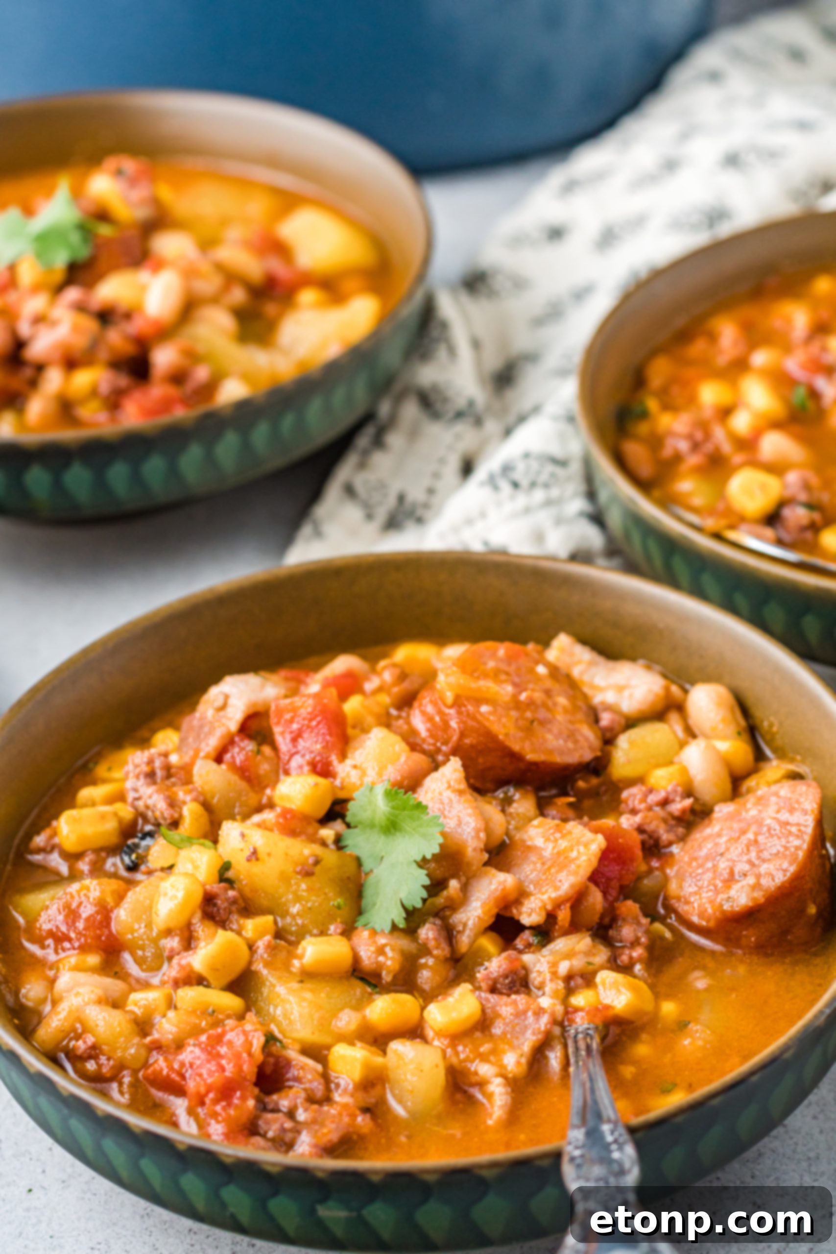 Wrangler's Frontier Stew 11 A bowl of pinto beans, a vital legume for the hearty texture of Cowboy Stew.