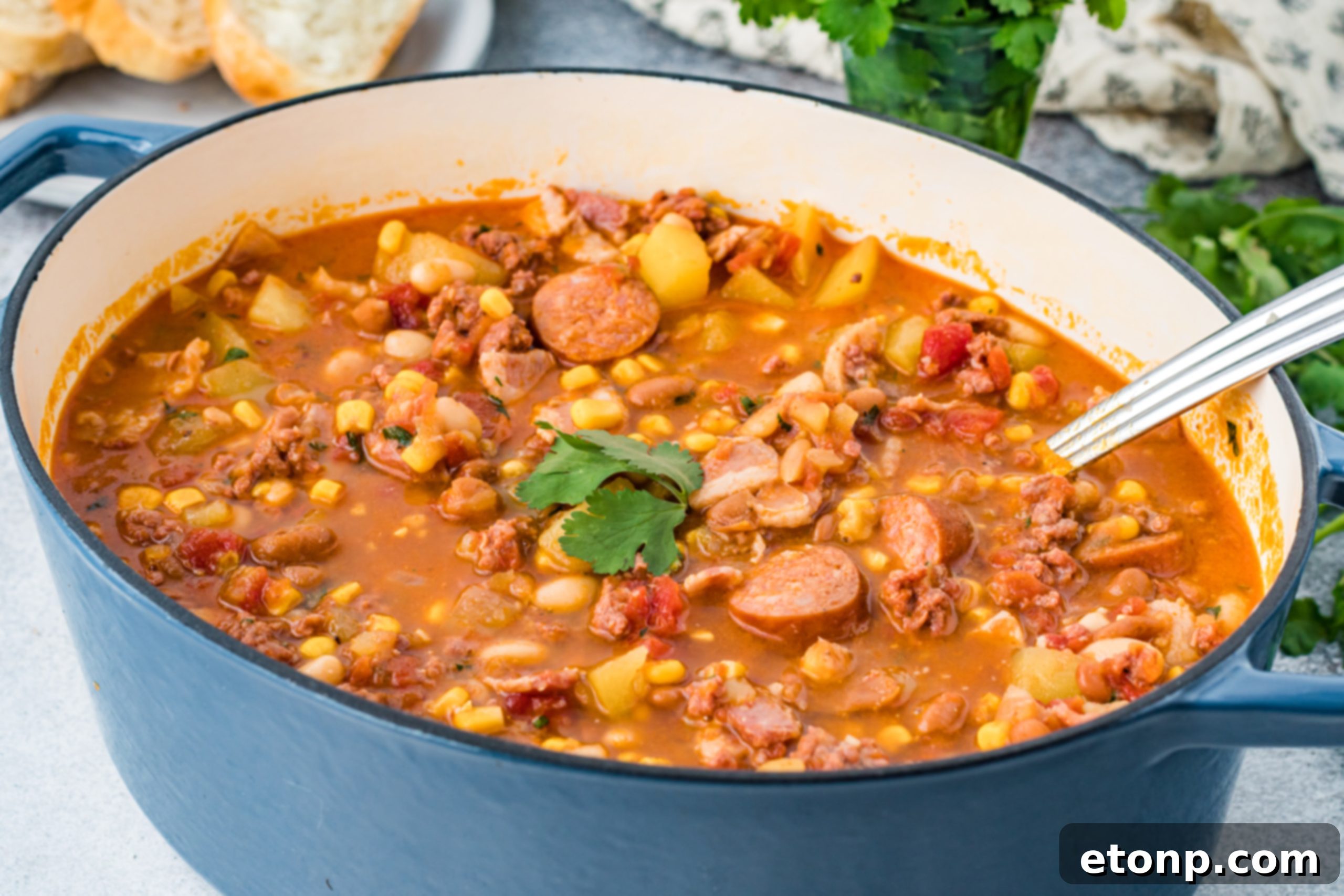 Wrangler's Frontier Stew 13 A generous serving of Cowboy Stew in a white bowl, highlighting its comforting appeal.