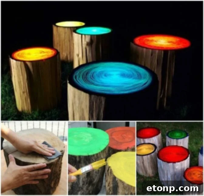 Glow in the Dark Stump Stools