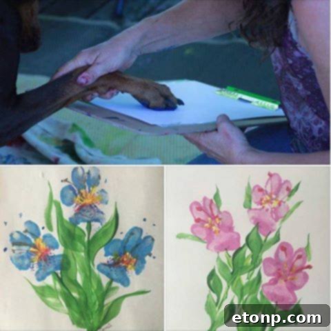 Paw Print Flower Art