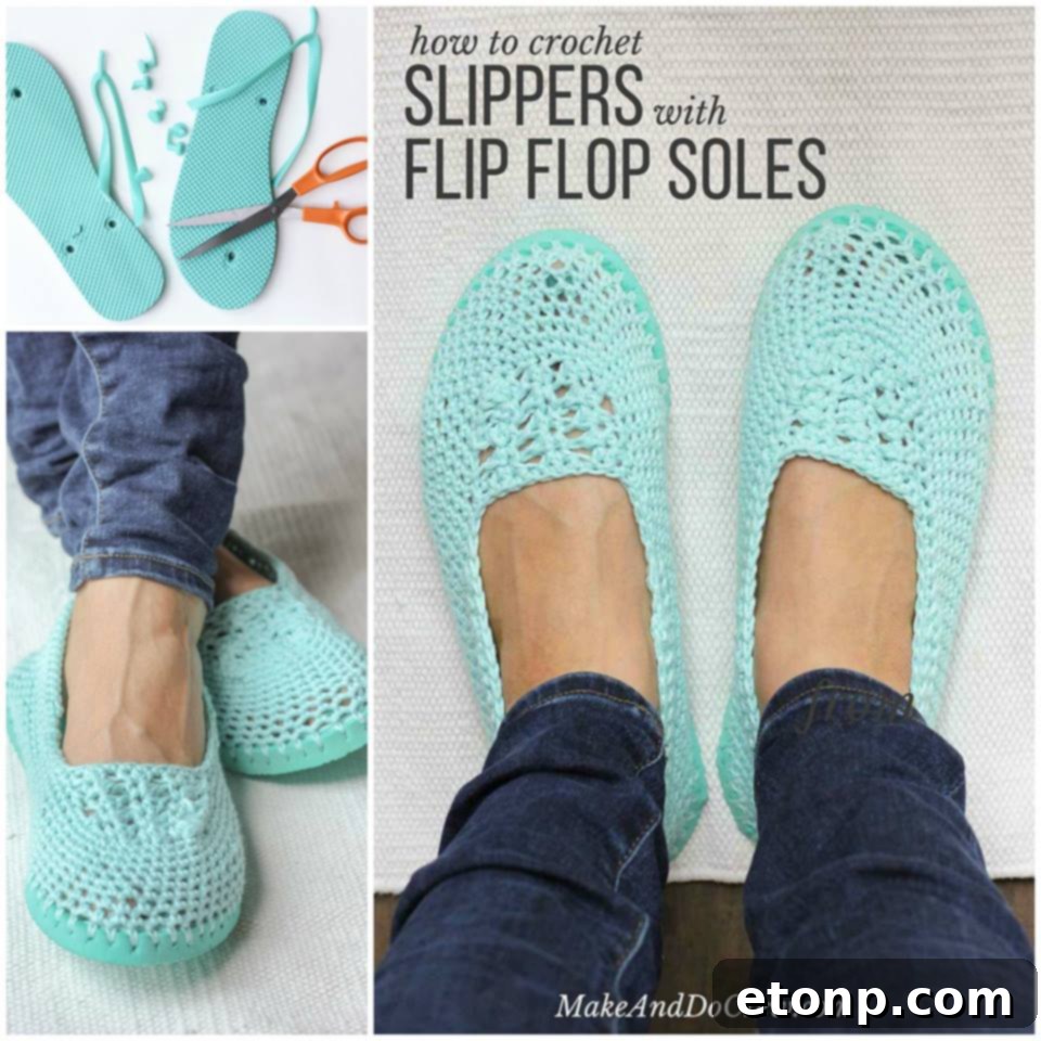 How to Make Crochet Slippers with Flip Flop Soles