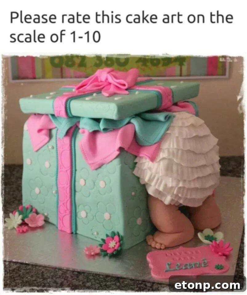 Baby in a Gift Box Cake