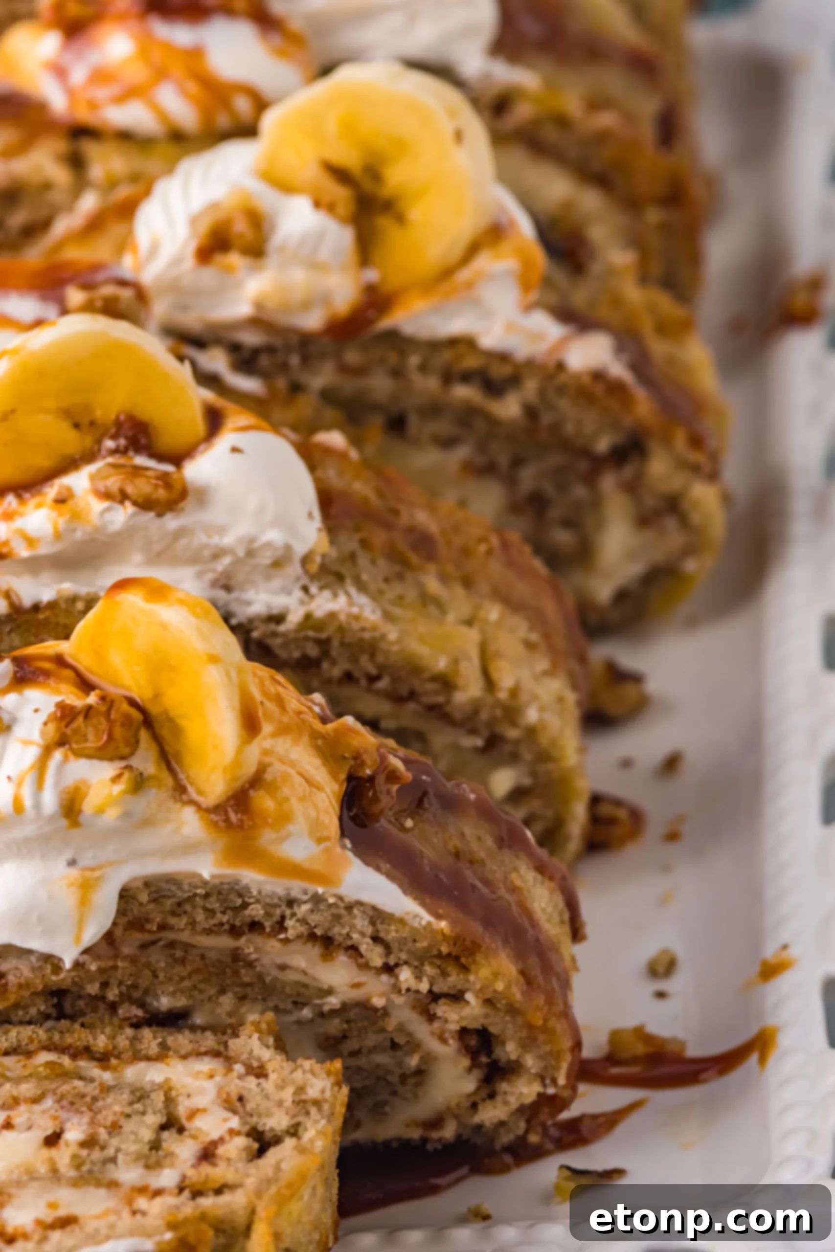 Another image of the finished Banana Cake Roll.