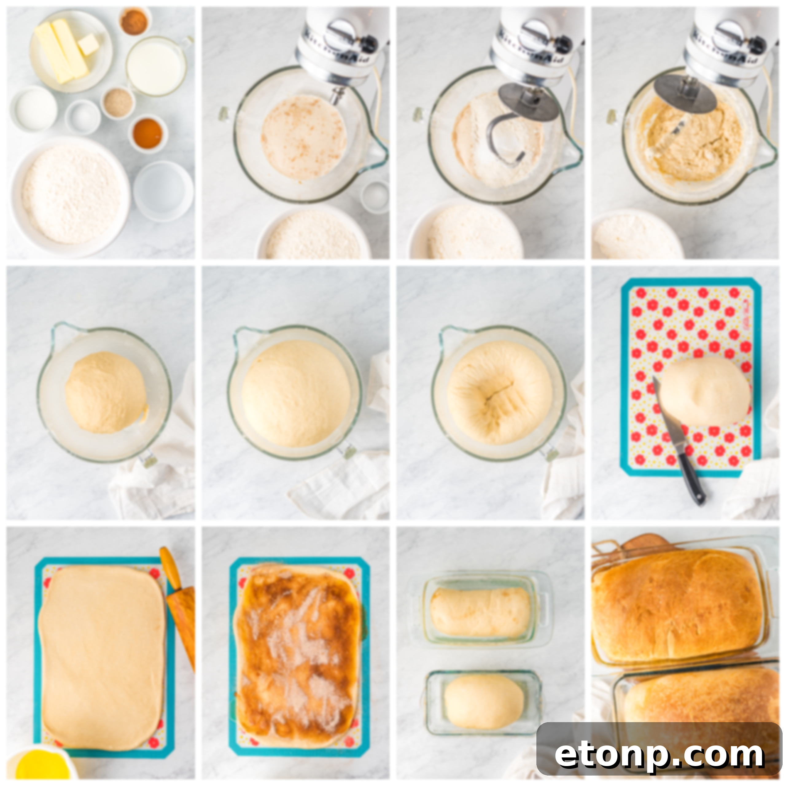 Amish White Bread on a wooden cutting board