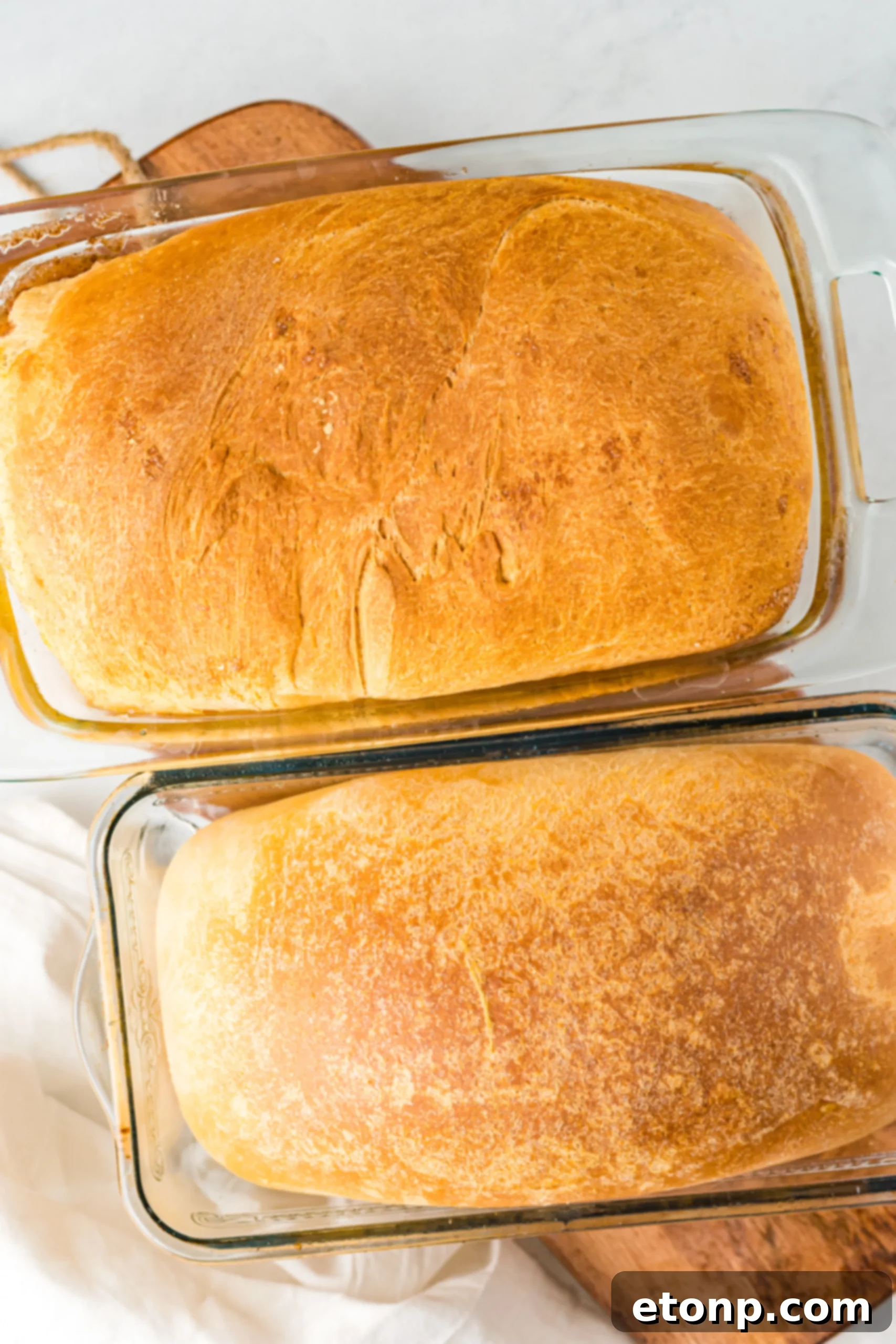 Freshly baked Amish White Bread slices