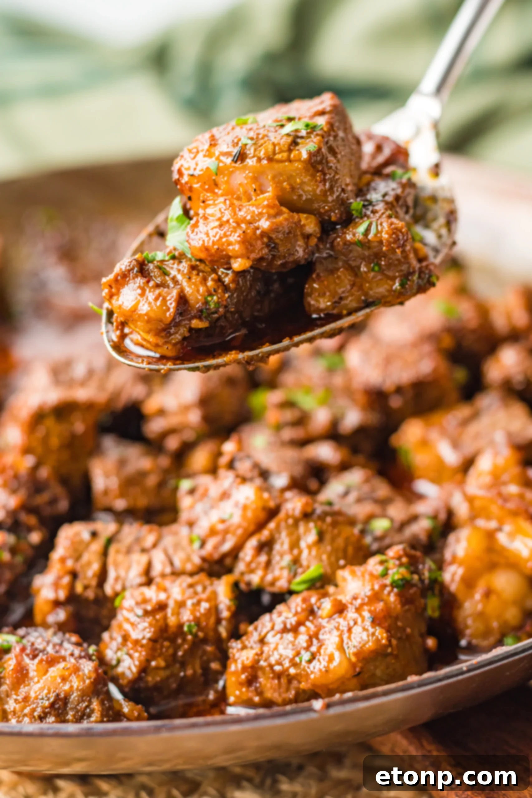 Savory Garlic Butter Steak Morsels 12 Cajun steak tips ready to be served