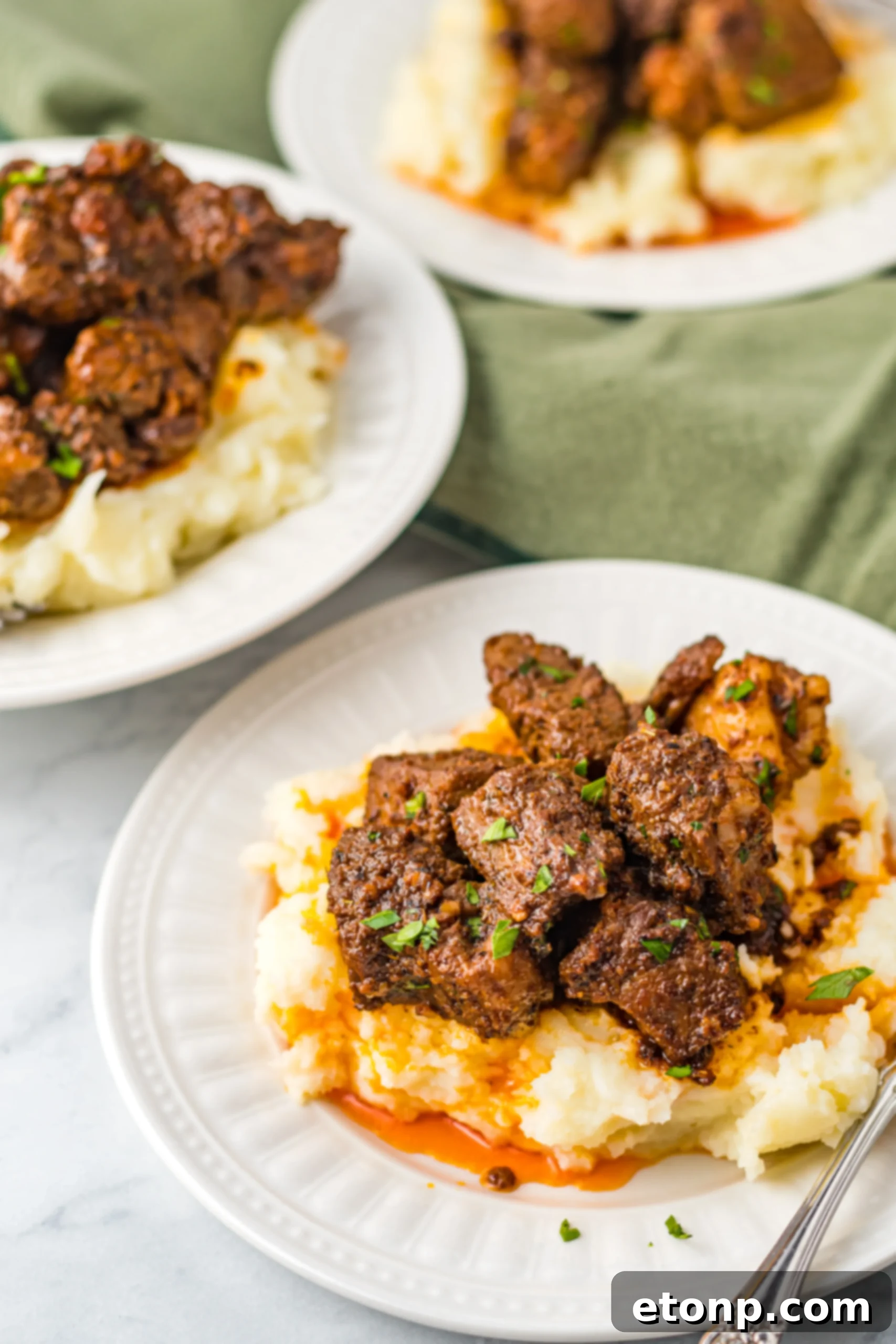 Savory Garlic Butter Steak Morsels 8 Melted butter in a skillet