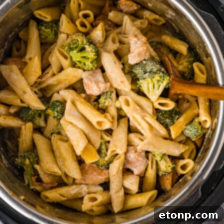Creamy Chicken Pasta in a bowl.