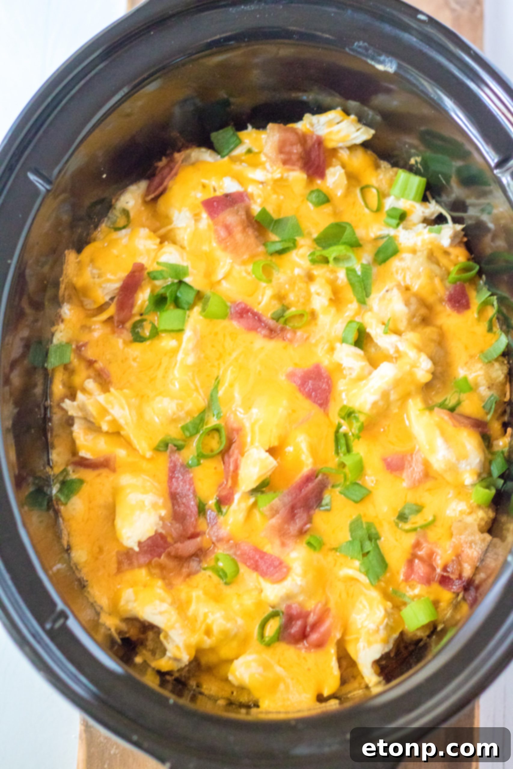 Tater Tot Casserole in the crock pot