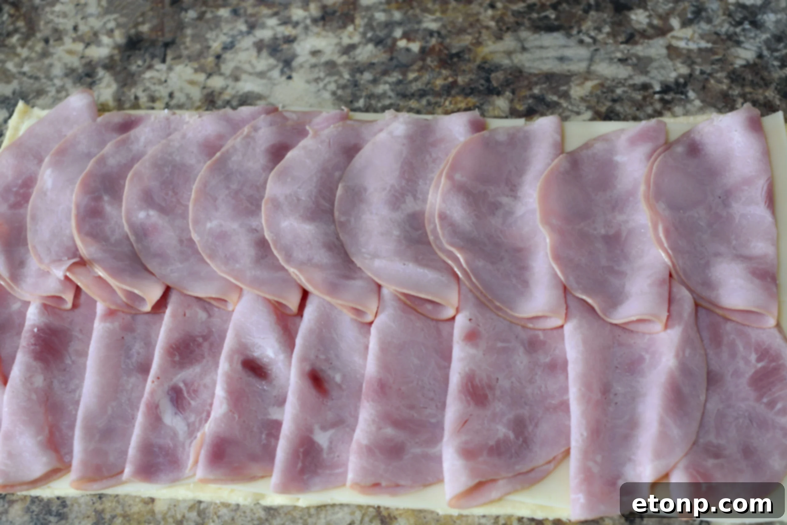Ham and Cheese Pinwheels not rolled up