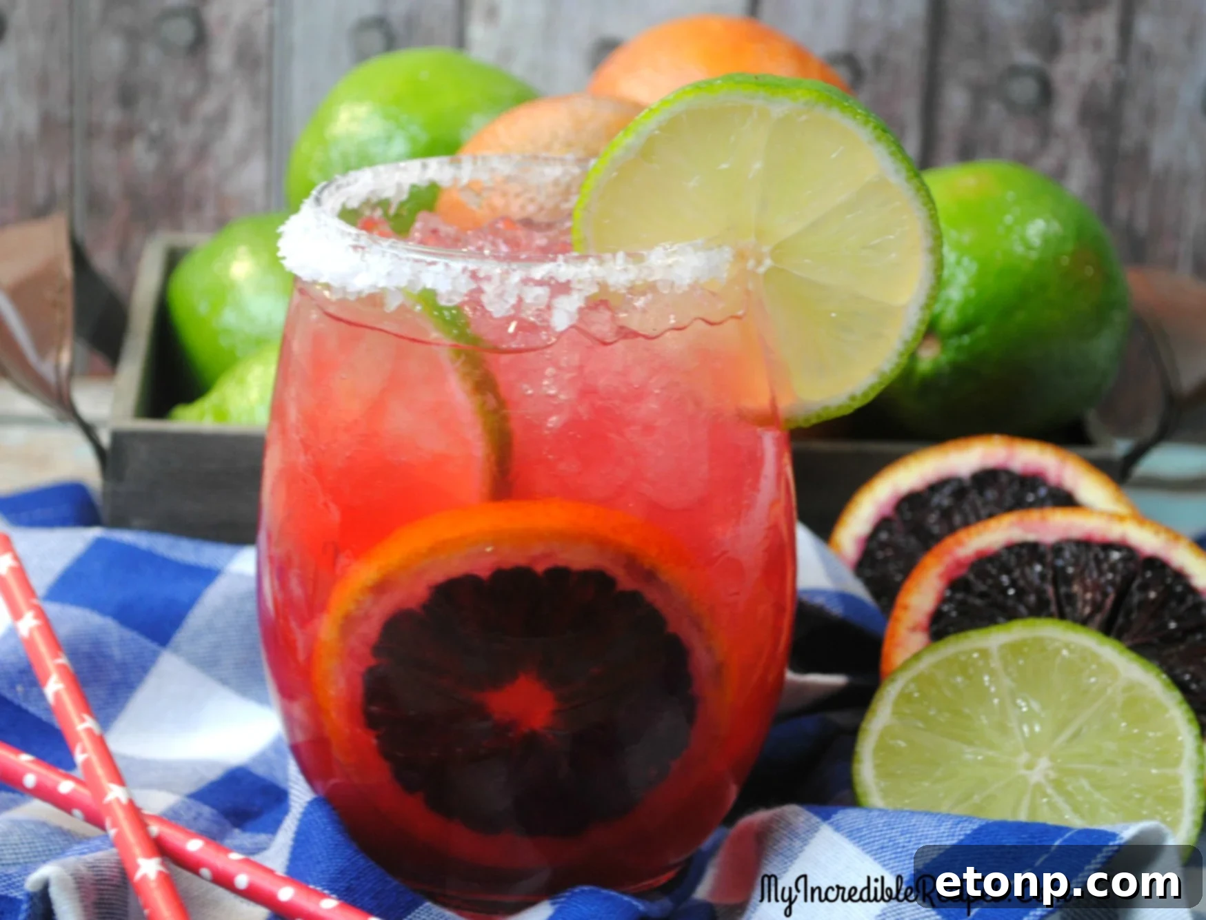 Refreshing Blood Orange Margarita ready to be enjoyed.