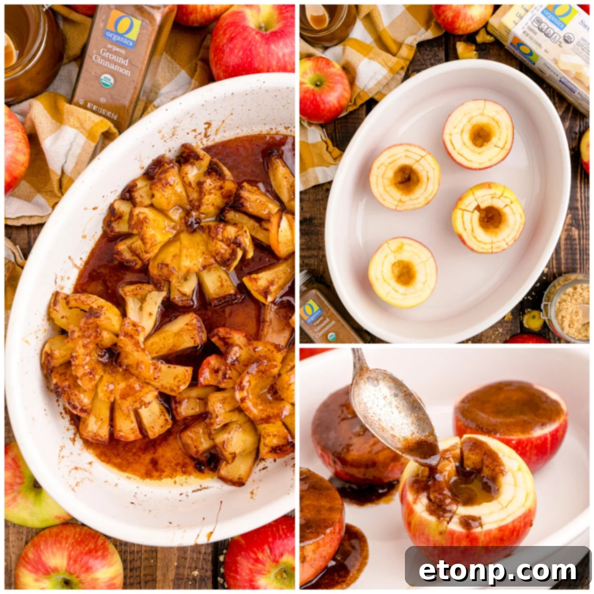 Oven Baked Bloomin Apples collage