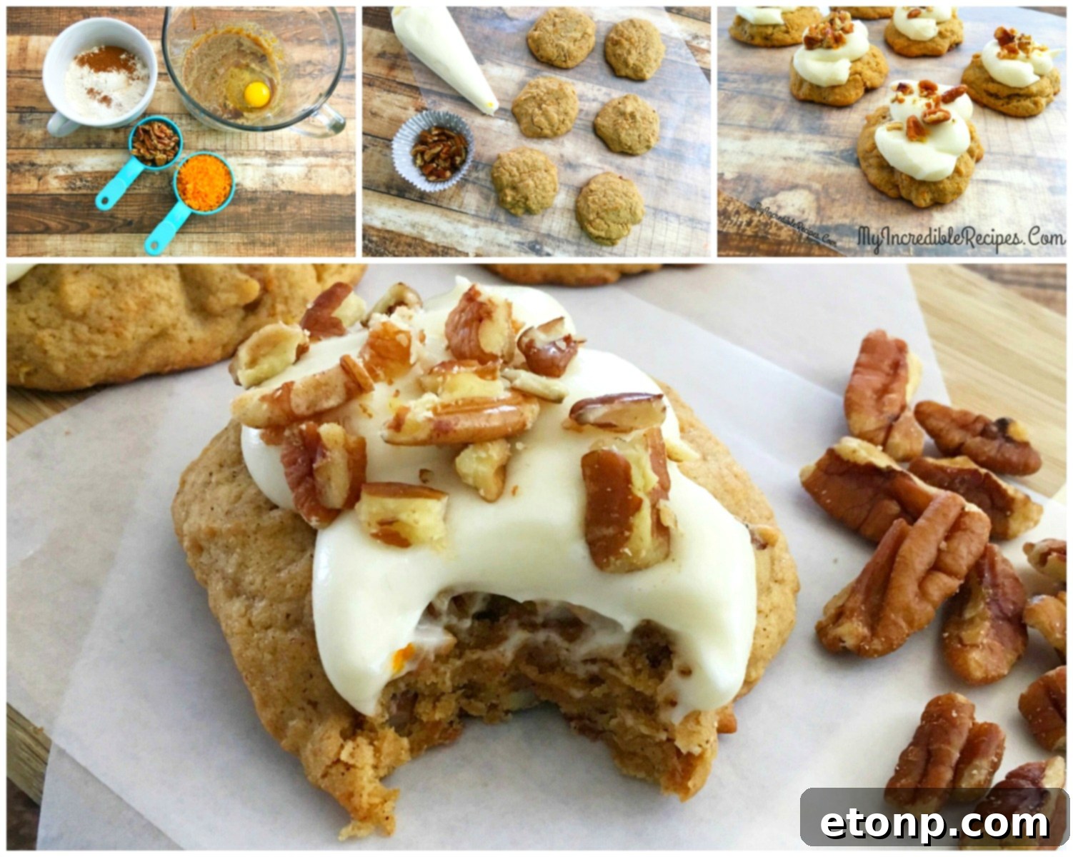 carrot cake cookie collage