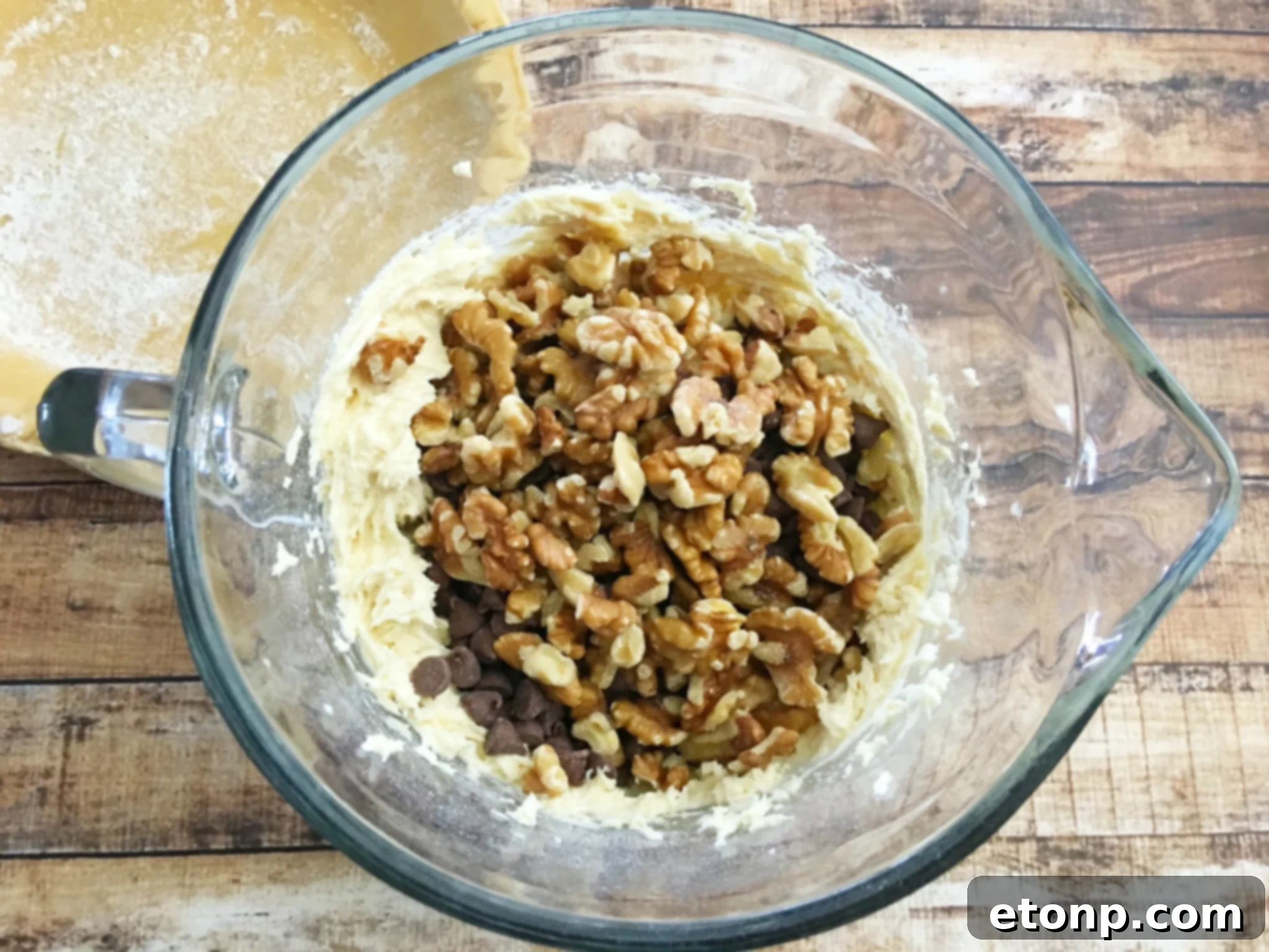A whole vintage chocolate chip pie, ready to be sliced and served
