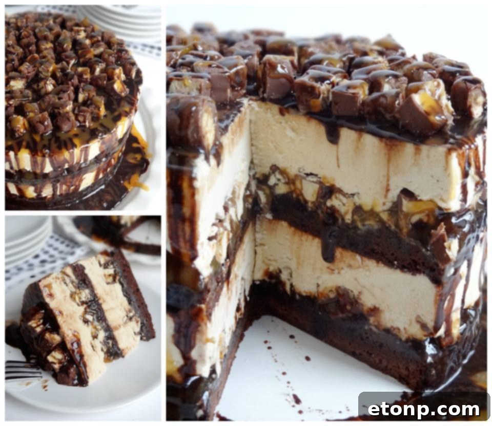 Your Culinary Bucket List Starts Here 12 Decadent Snickers peanut butter brownie ice cream cake