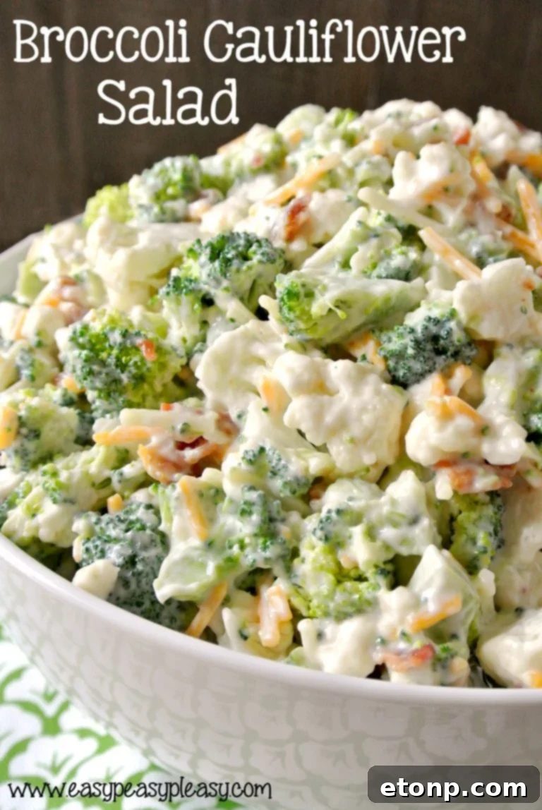 Your Culinary Bucket List Starts Here 4 Fresh and colorful deliciously sweet broccoli cauliflower salad
