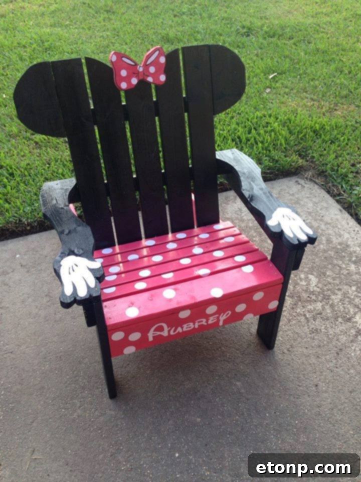 Craft Your Dream Home with Pallet DIY 10 Adorable Minnie Mouse Pallet Chair for Kids, a fun crafting idea