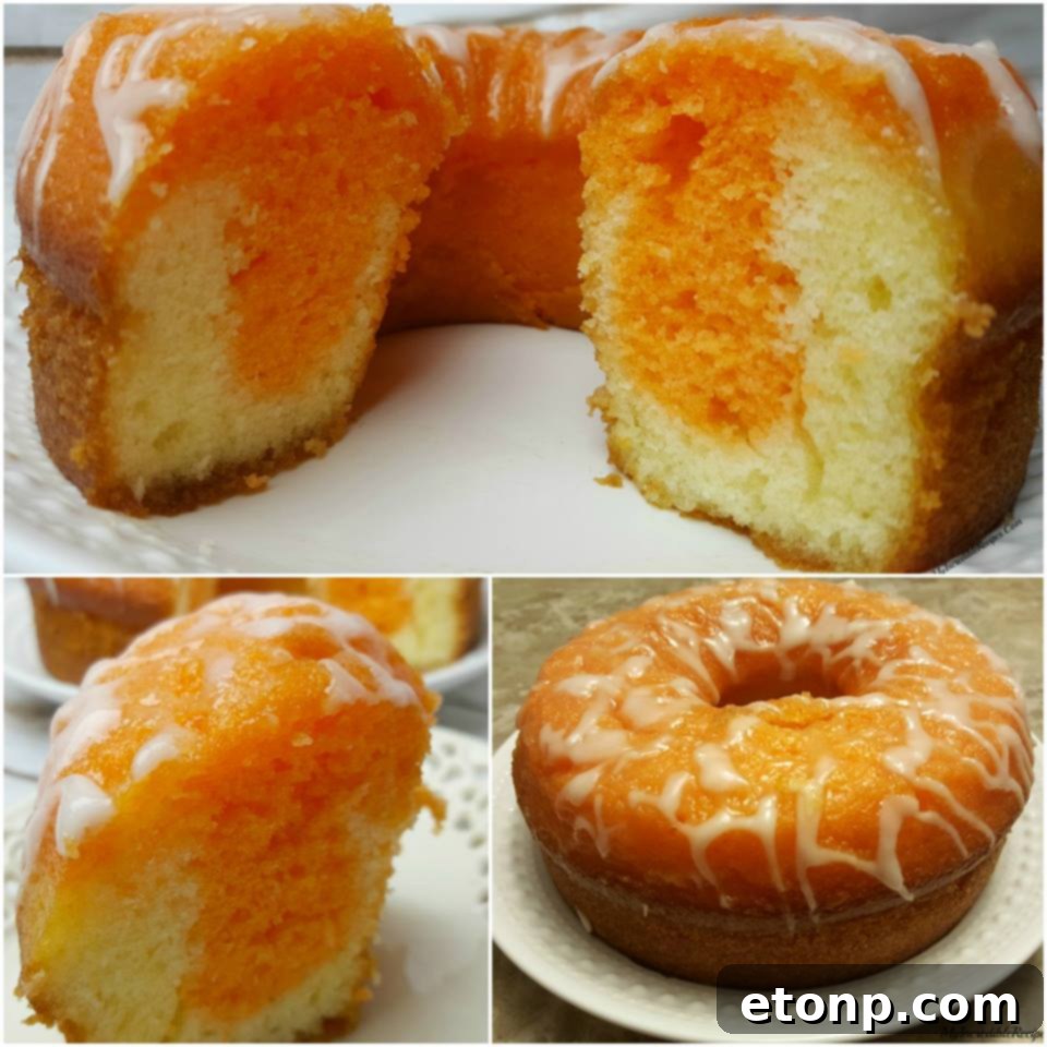 Orange Creamsicle Cake on a recipe infographic