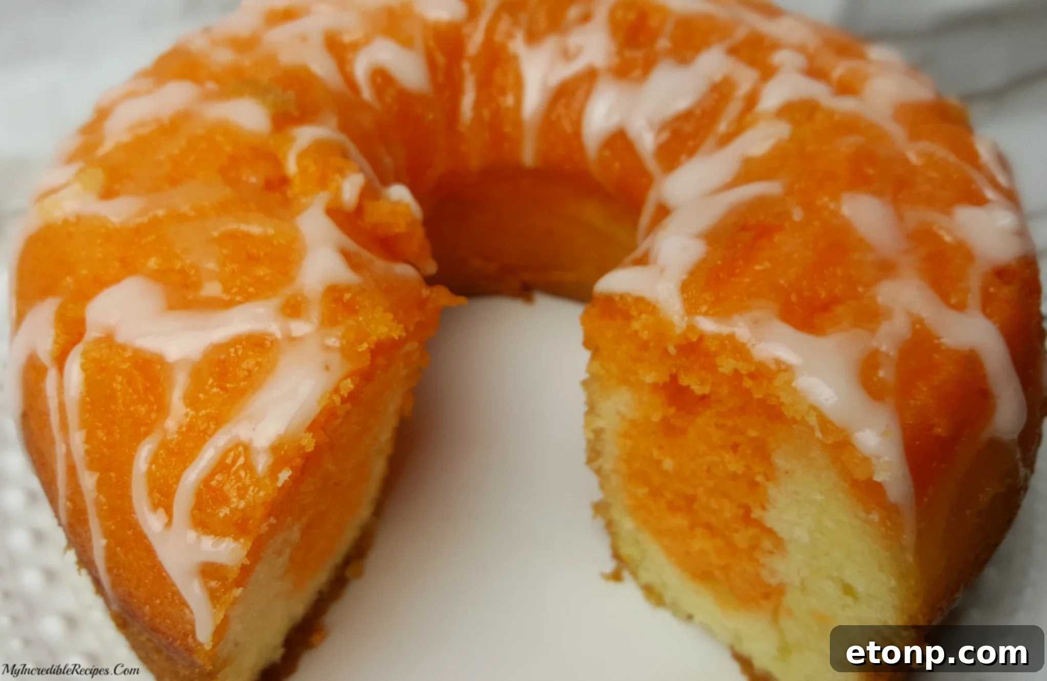 Orange cake batter being prepared