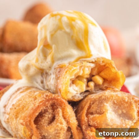 Delicious Apple Pie Egg Rolls ready to serve