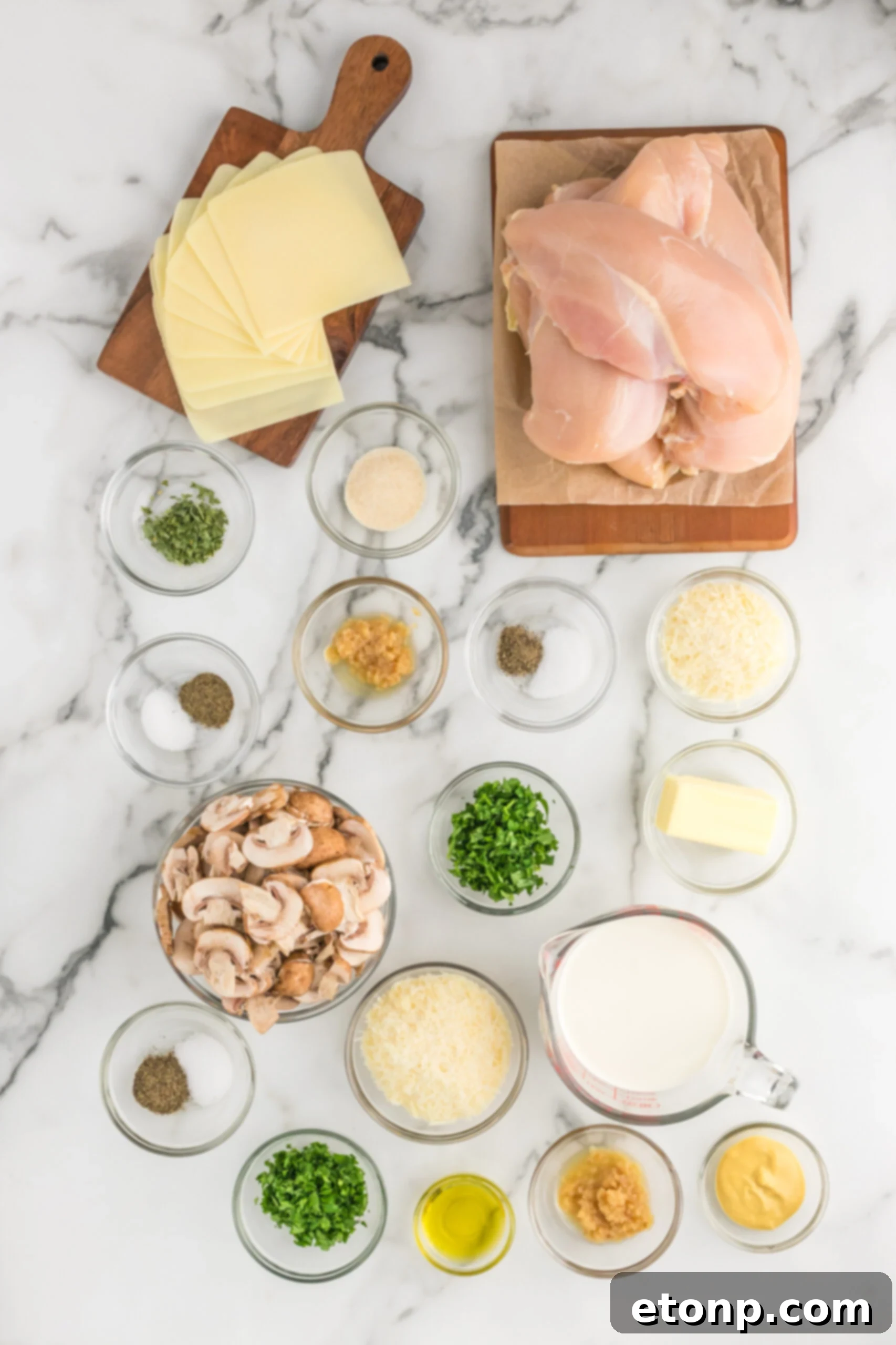 Overhead shot of all ingredients needed for this recipe. 
