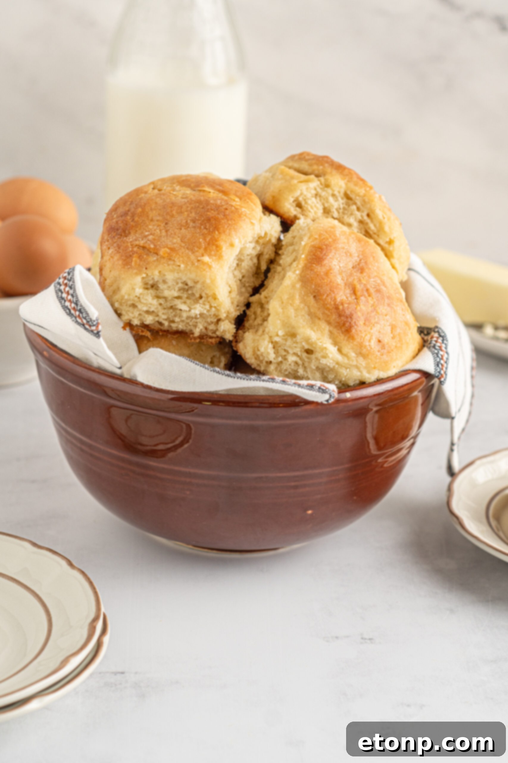 angel biscuits in a red bowl 