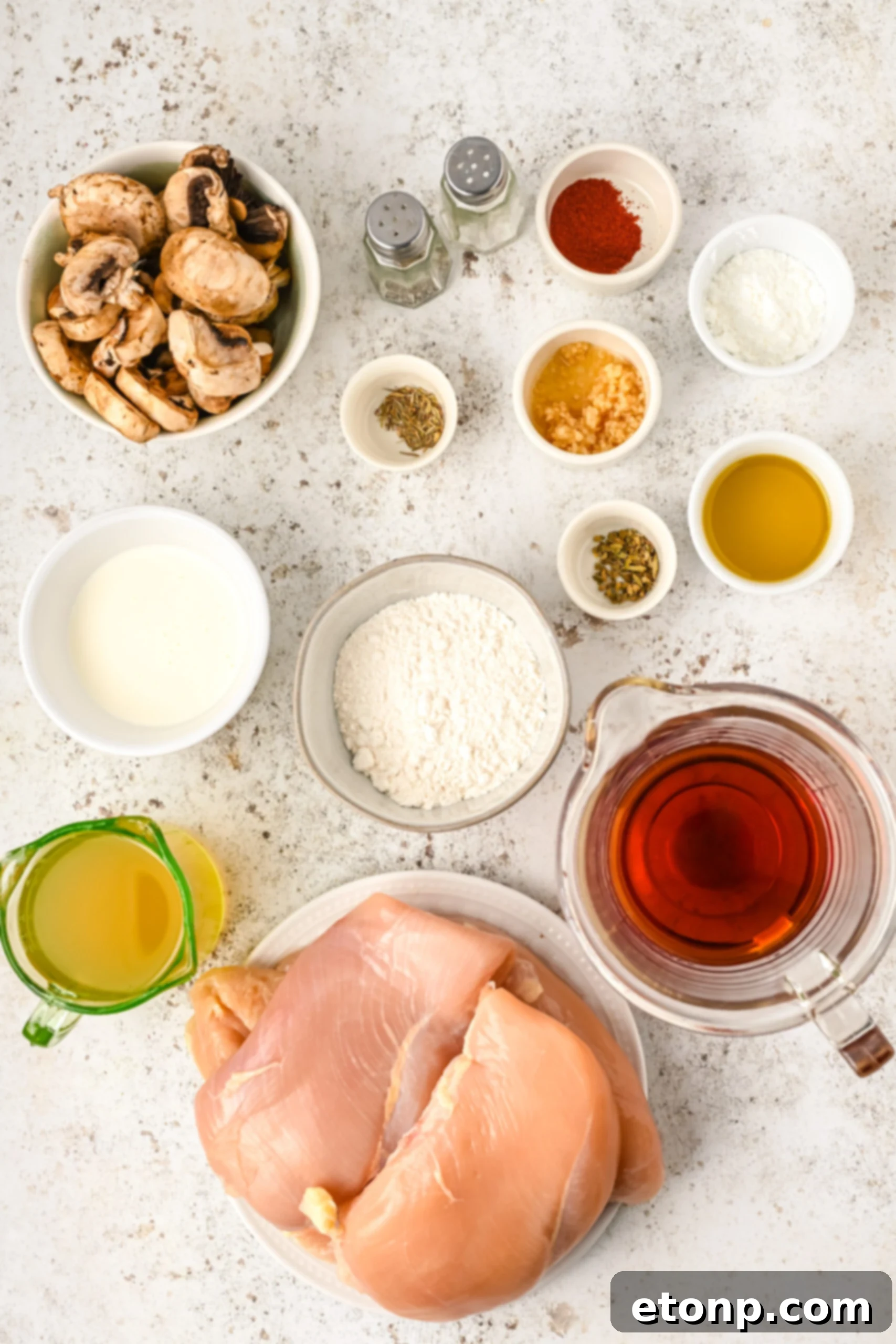 Overhead shot of all ingredients needed for this recipe. 