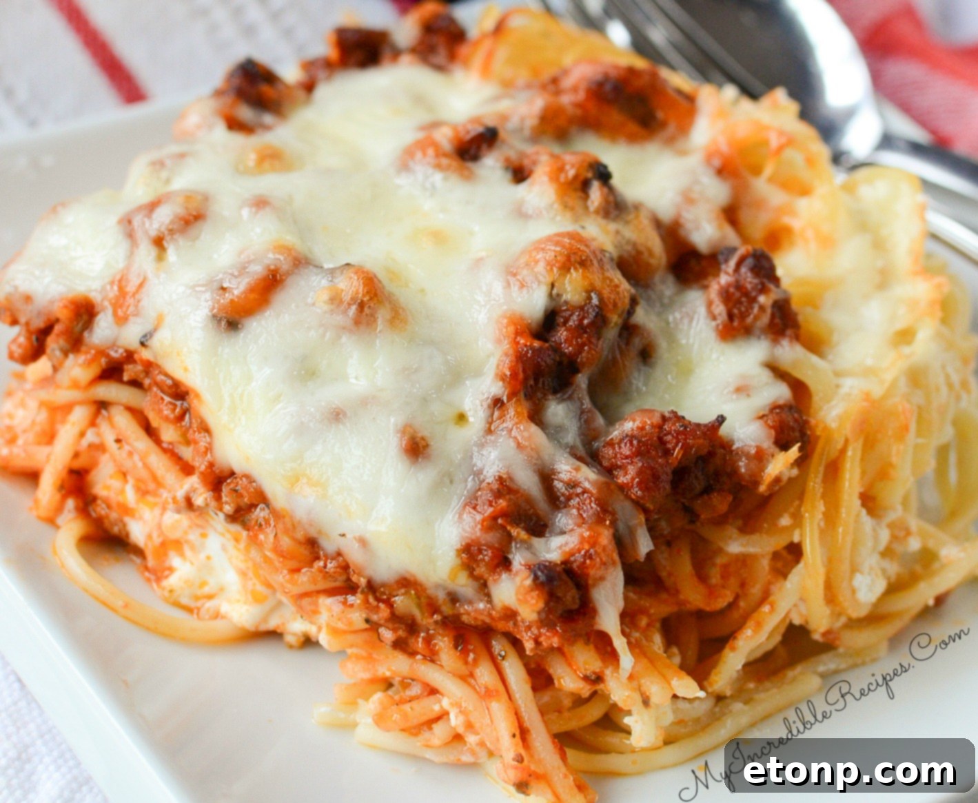 Crown Jewel Spaghetti 15 A full casserole dish of baked Million Dollar Spaghetti