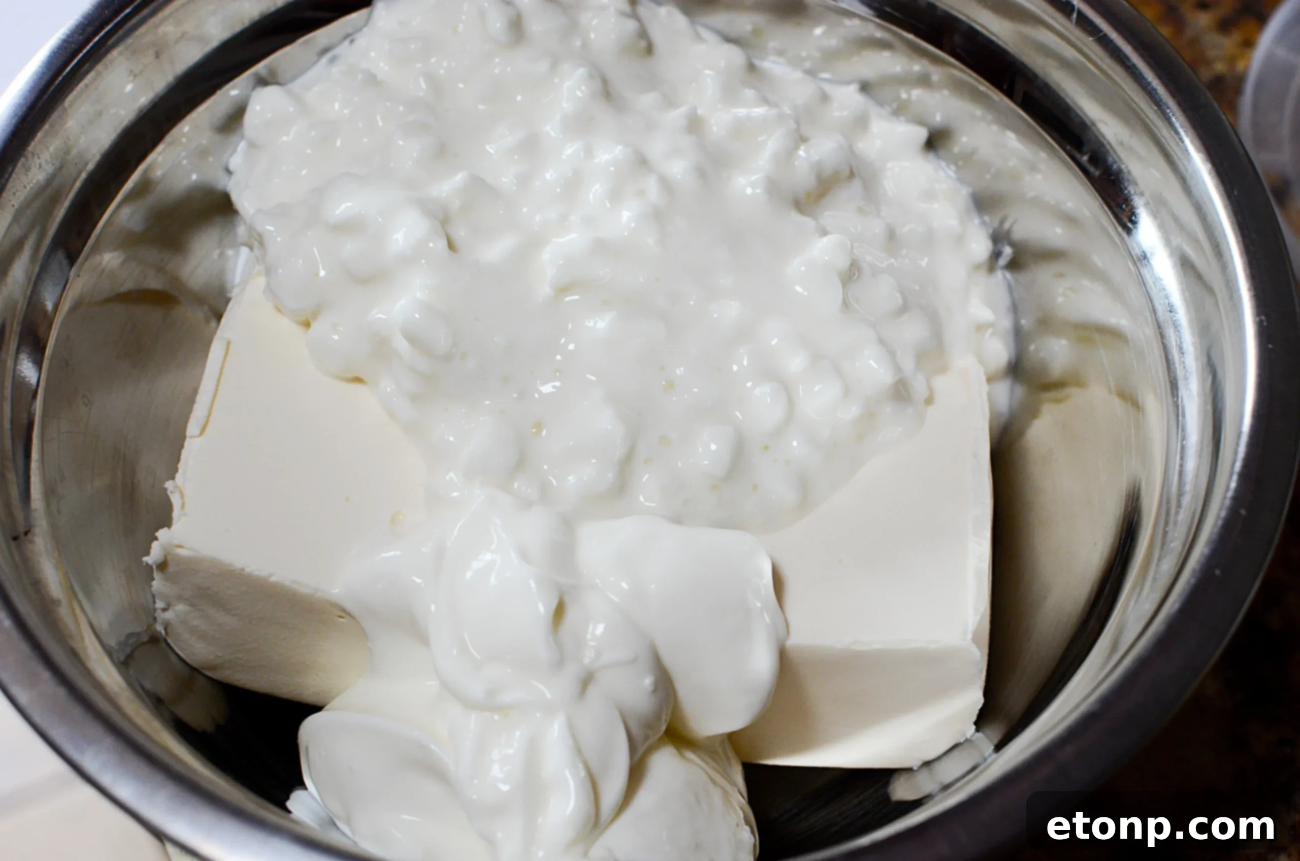Crown Jewel Spaghetti 6 Ingredients for creamy cheese layer: sour cream, cream cheese, cottage cheese