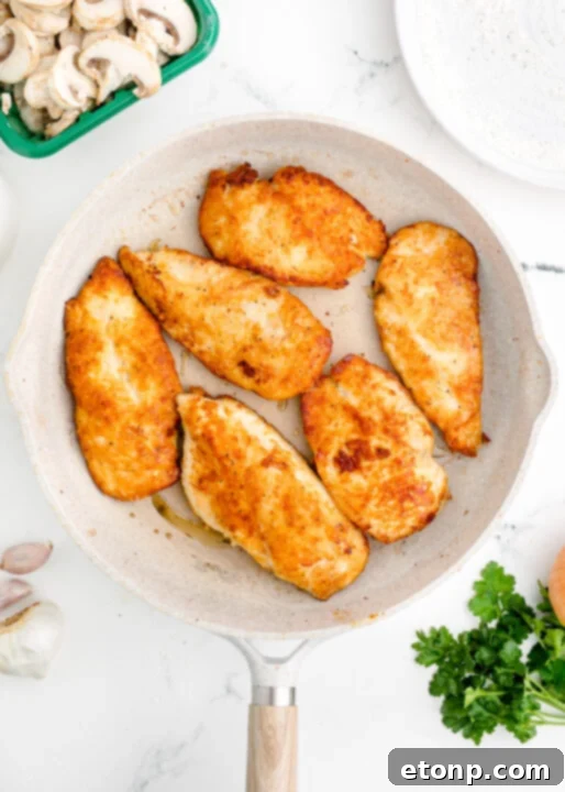 Close up of chicken cooking in a pan