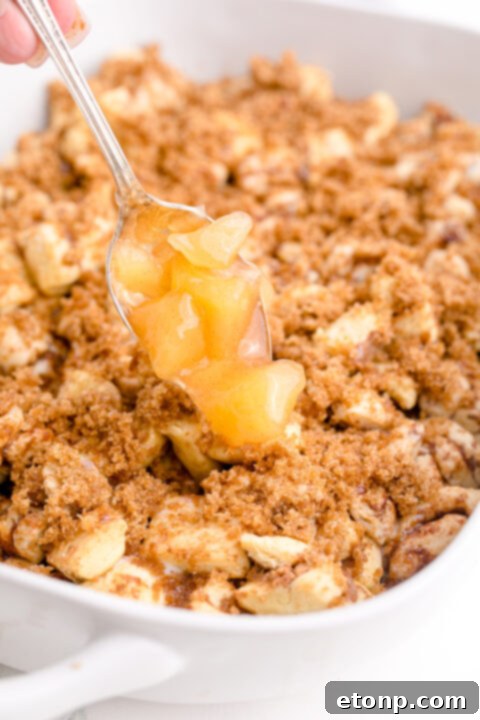 Brown sugar and cinnamon mixture sprinkled evenly over buttered cinnamon roll pieces.