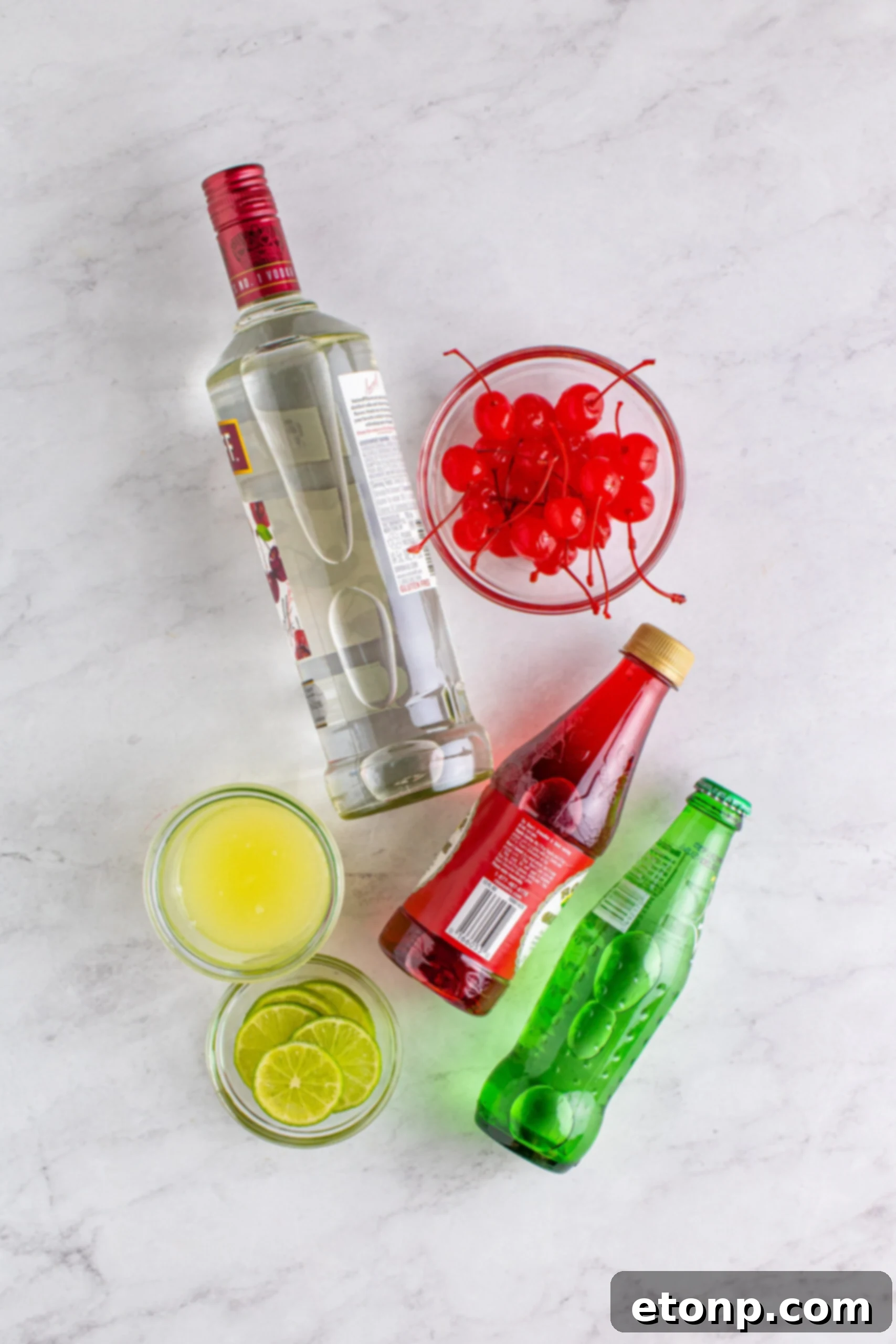 Overhead view of the ingredients needed to complete this recipe.