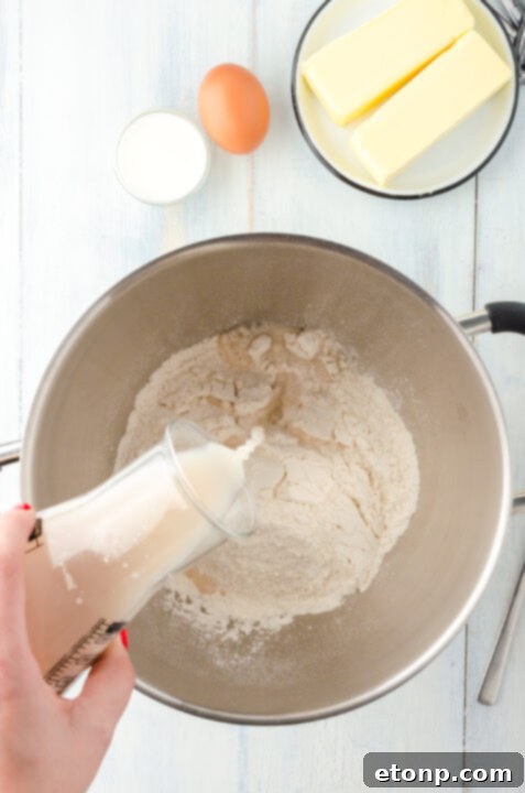 Croissant dough being rolled out