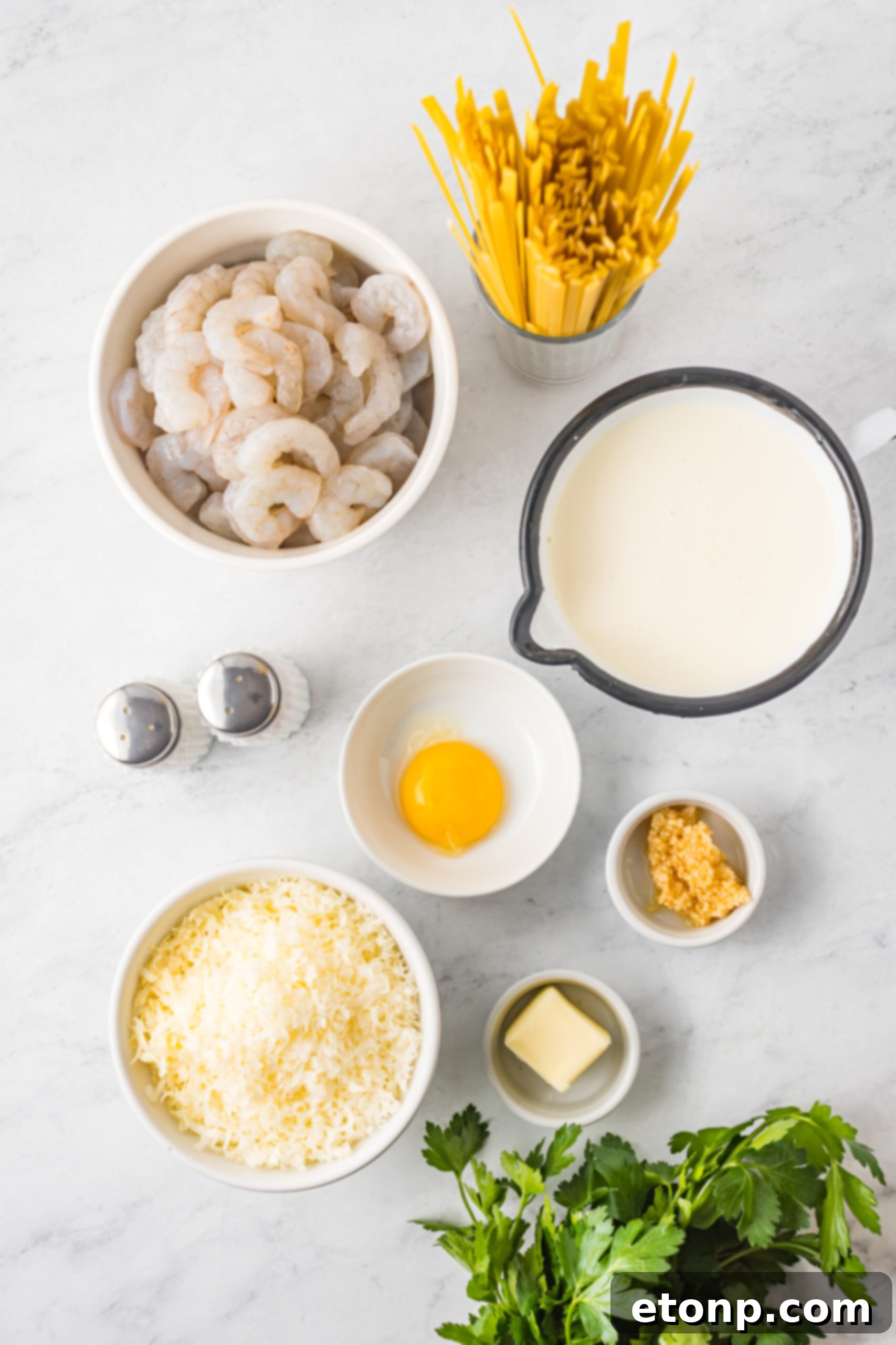Overhead view of the ingredients needed to complete this recipe.
