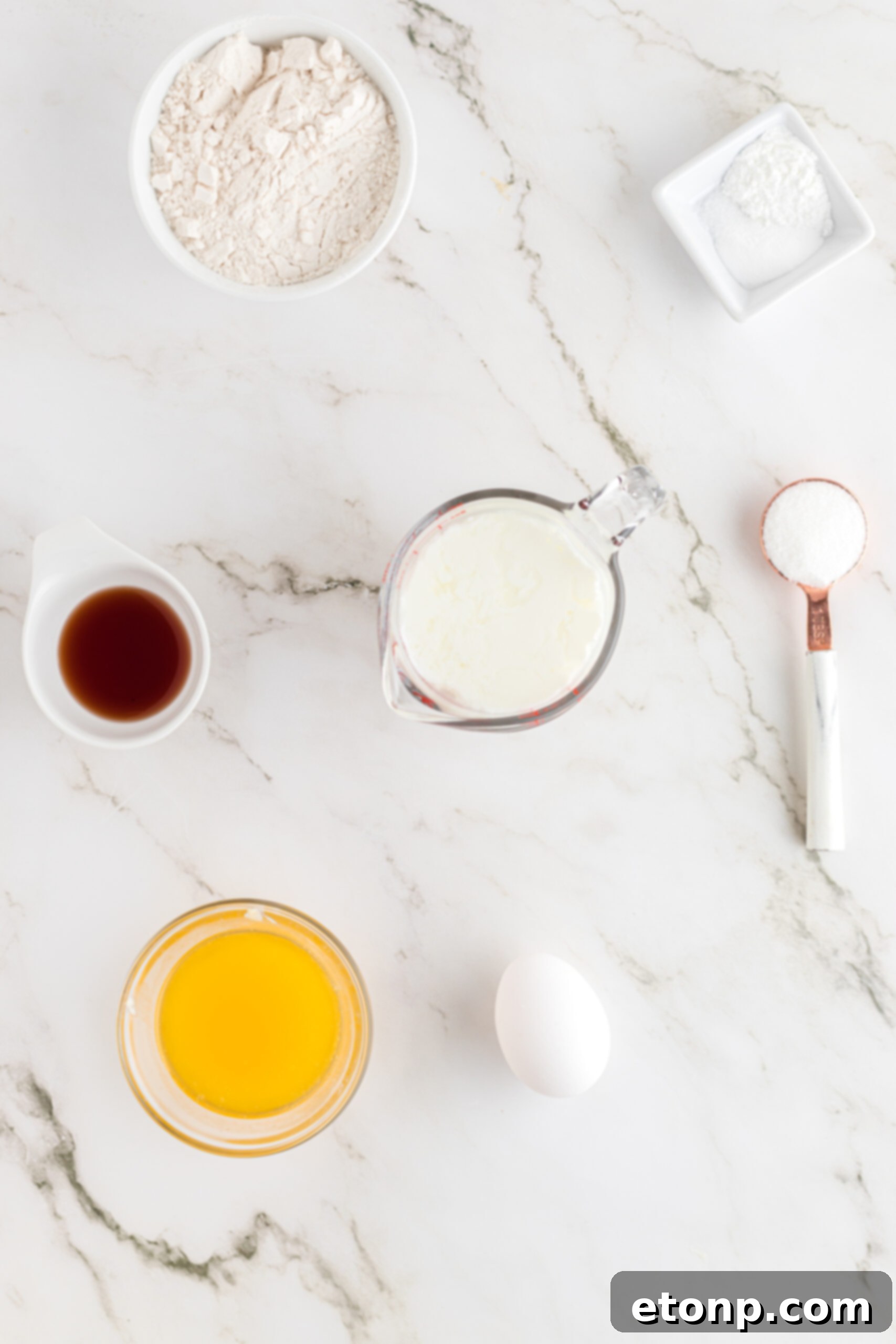 Overhead view of the ingredients needed to complete this recipe.