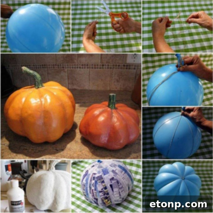 Affordable DIY outdoor pumpkin craft that looks realistic