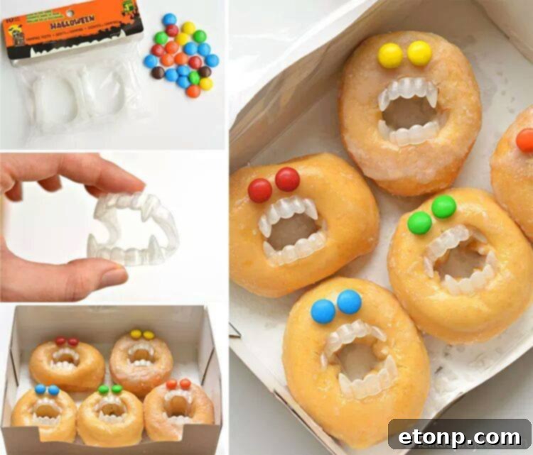 Colorful Halloween monster donuts for a festive treat