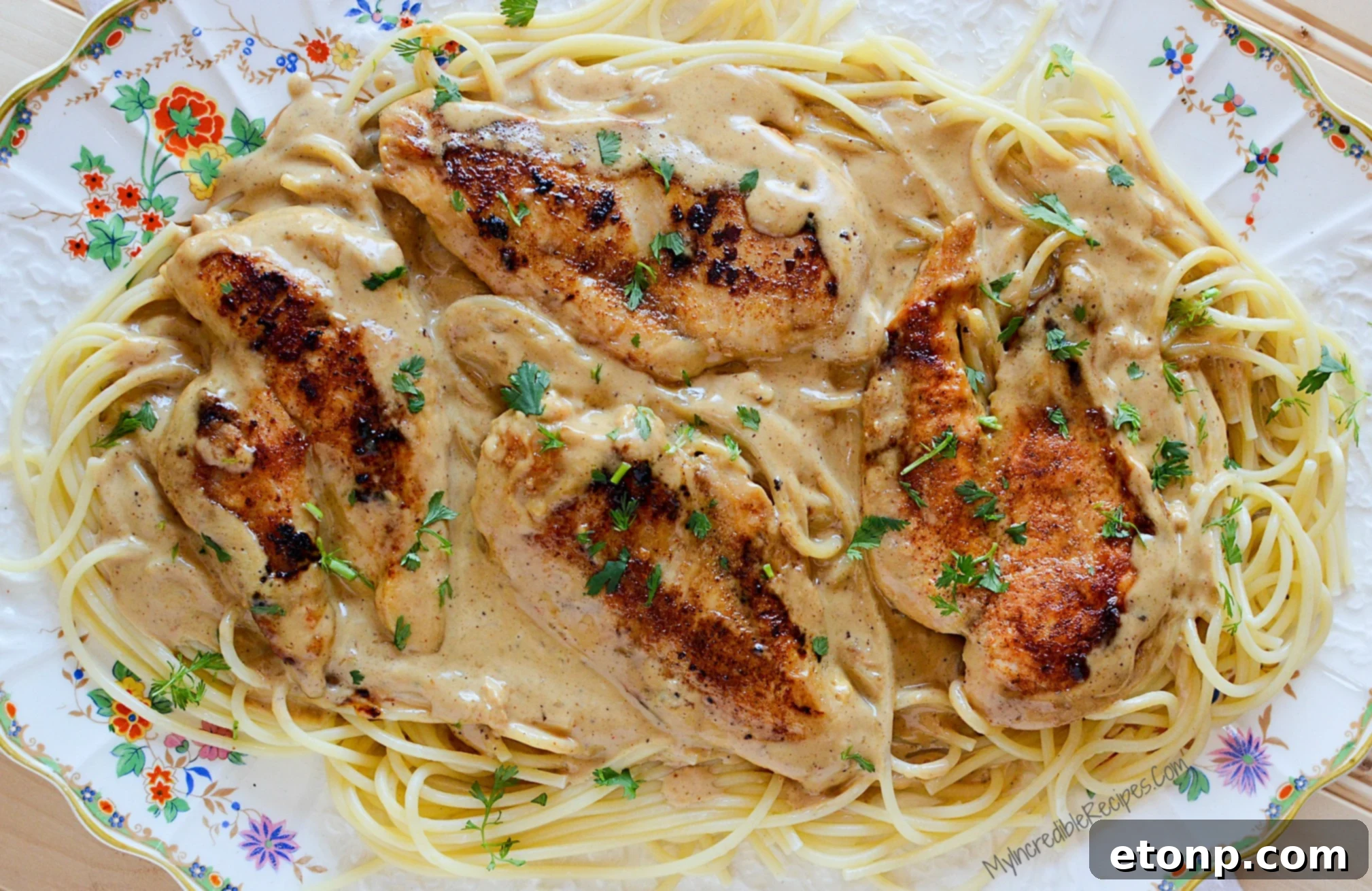 Golden-brown seared chicken ready for sauce