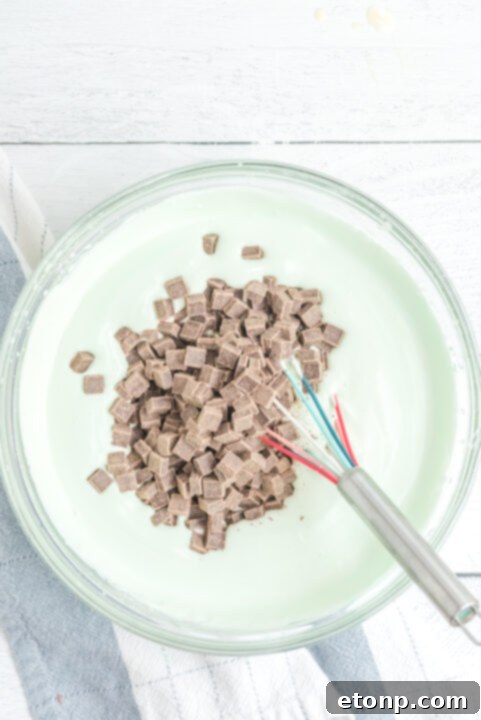 Step 5: Fold in chocolate chunks.