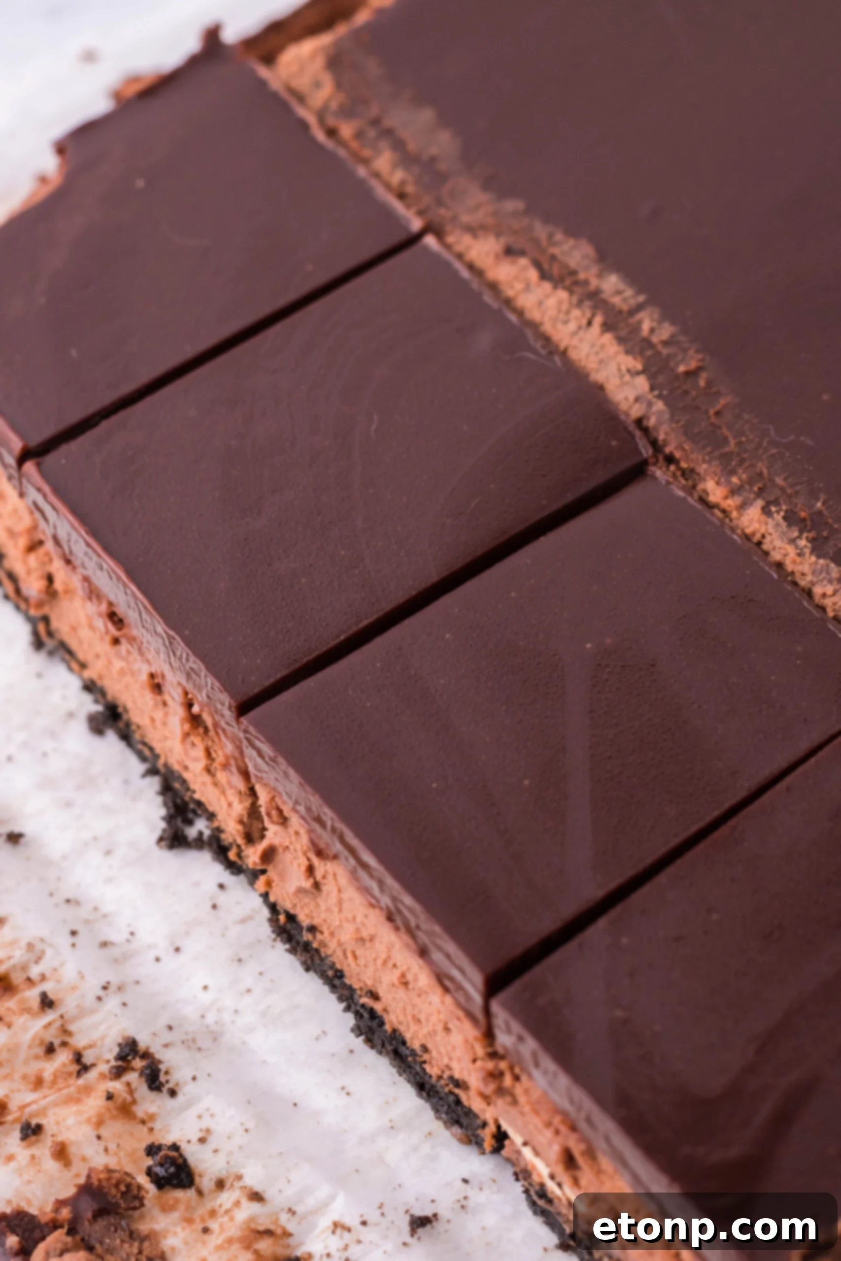 Overhead shot of the chocolate ganache