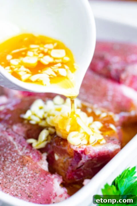 Mixing the honey garlic marinade ingredients in a bowl.