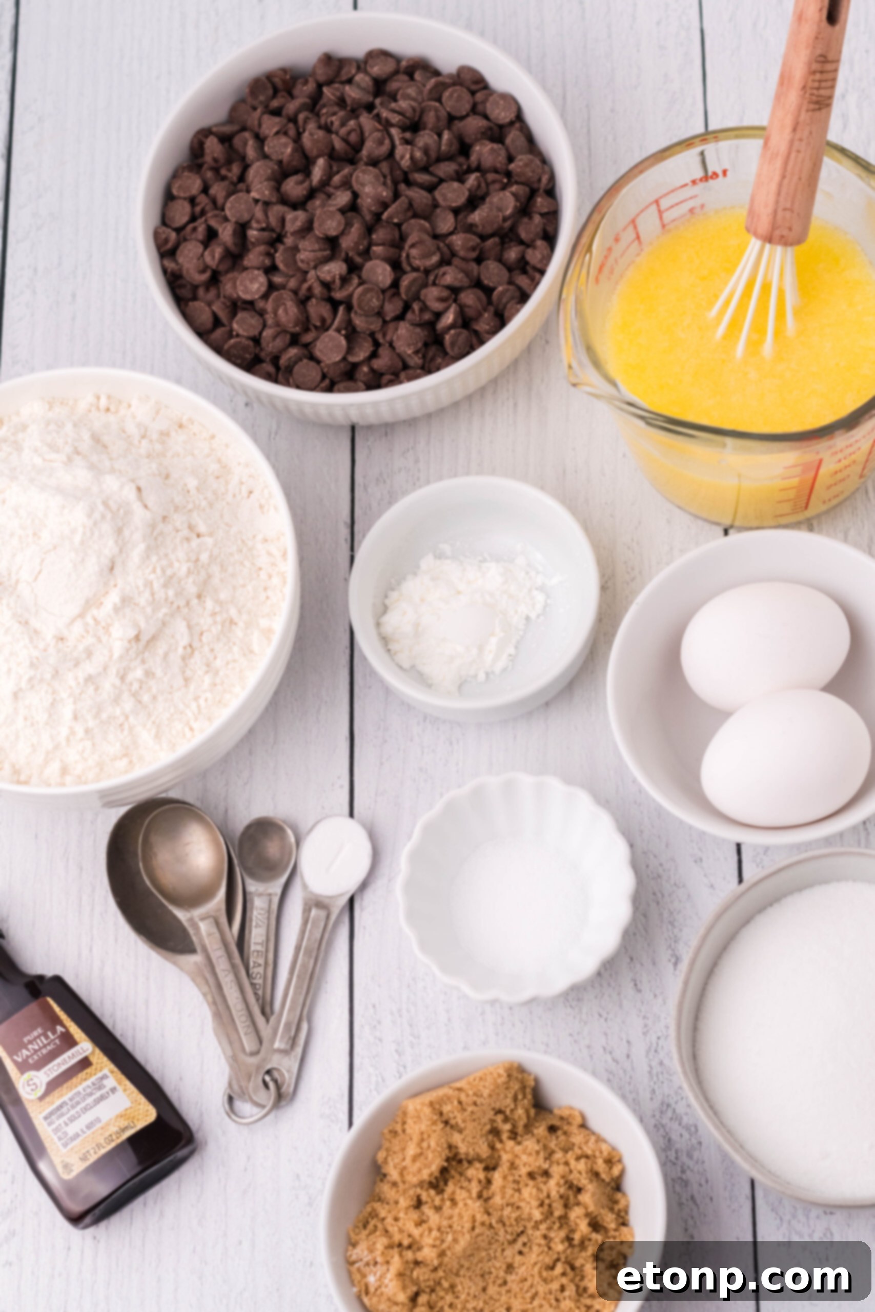 Overhead view of the ingredients needed to complete this recipe.