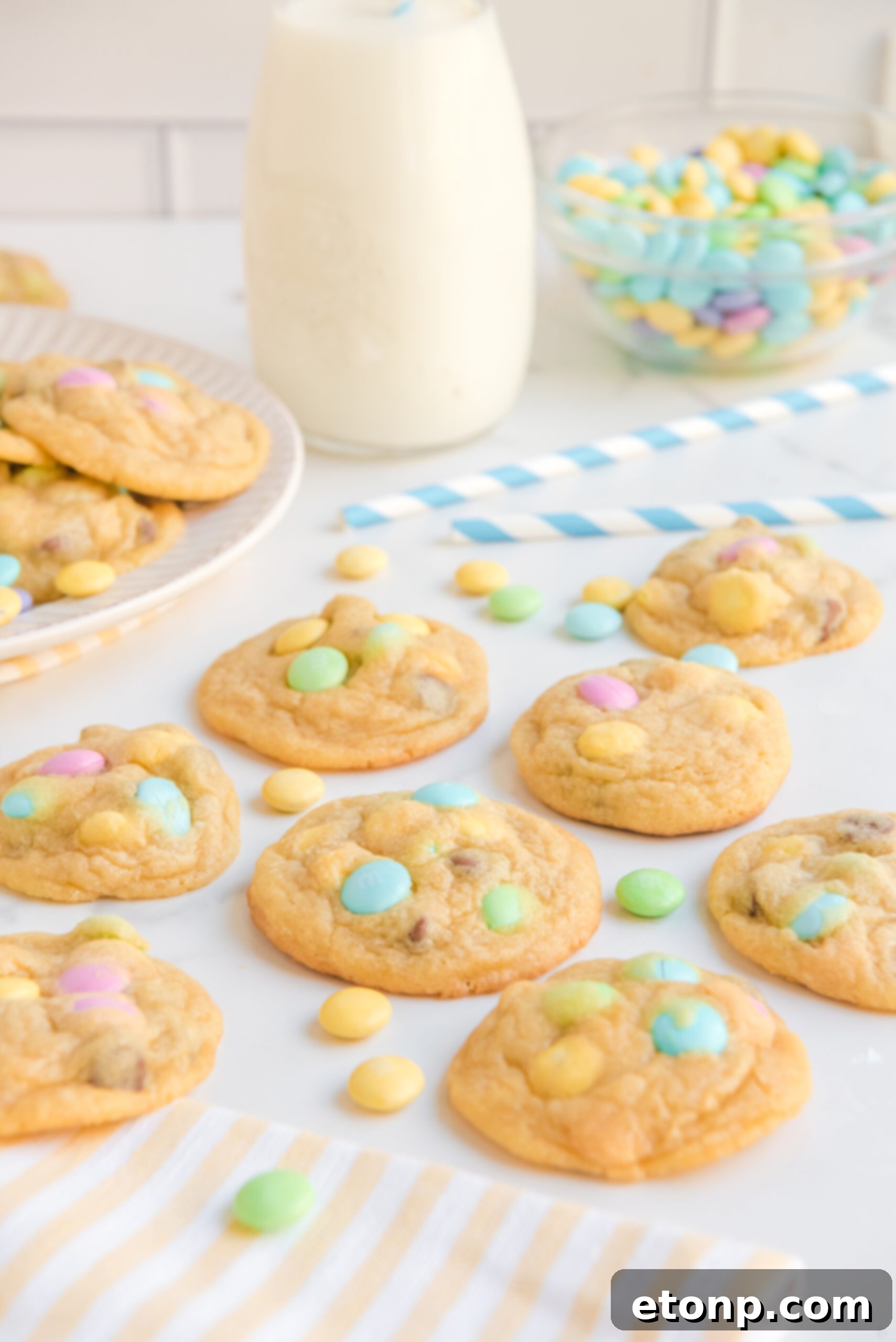 Front view of Easter Pudding Cookies.
