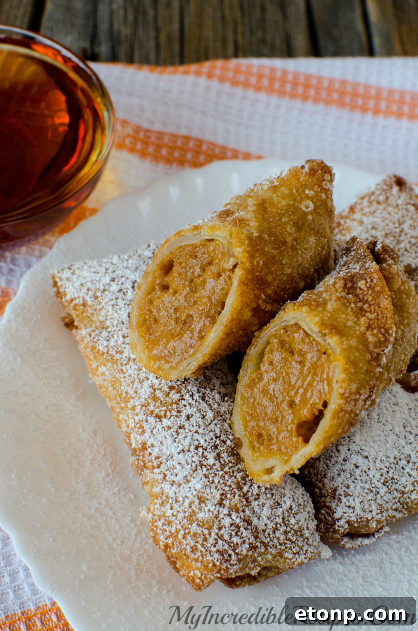 Sweet Pumpkin Pie Egg Rolls 10 Pile of crispy pumpkin egg rolls