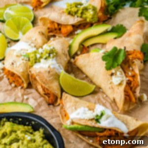 Crispy Tinga Tacos - a delicious Mexican dish.