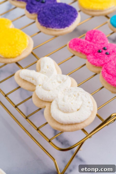 A Bunny Cookie with frosting. 