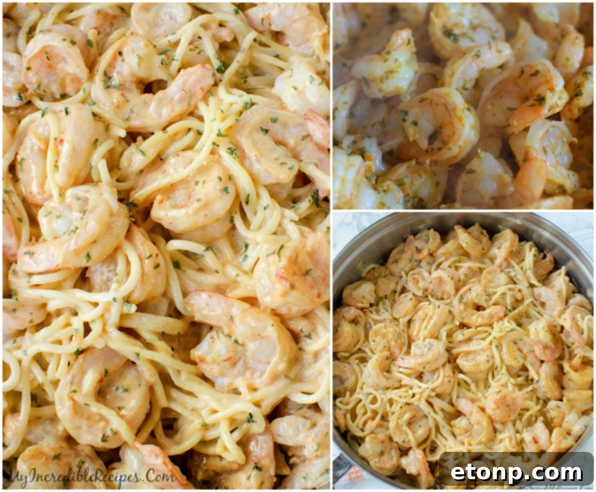 A large platter of Bang Bang Shrimp Pasta, perfect for a family meal.