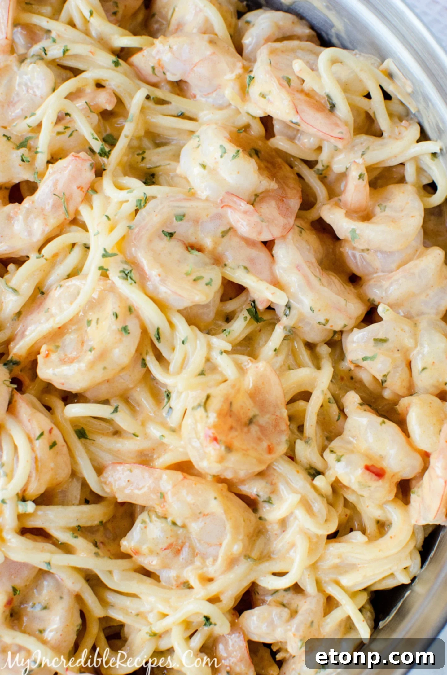Close-up of the creamy Bang Bang sauce being made.