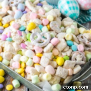 Delicious Bunny Munch recipe served in a festive tray.